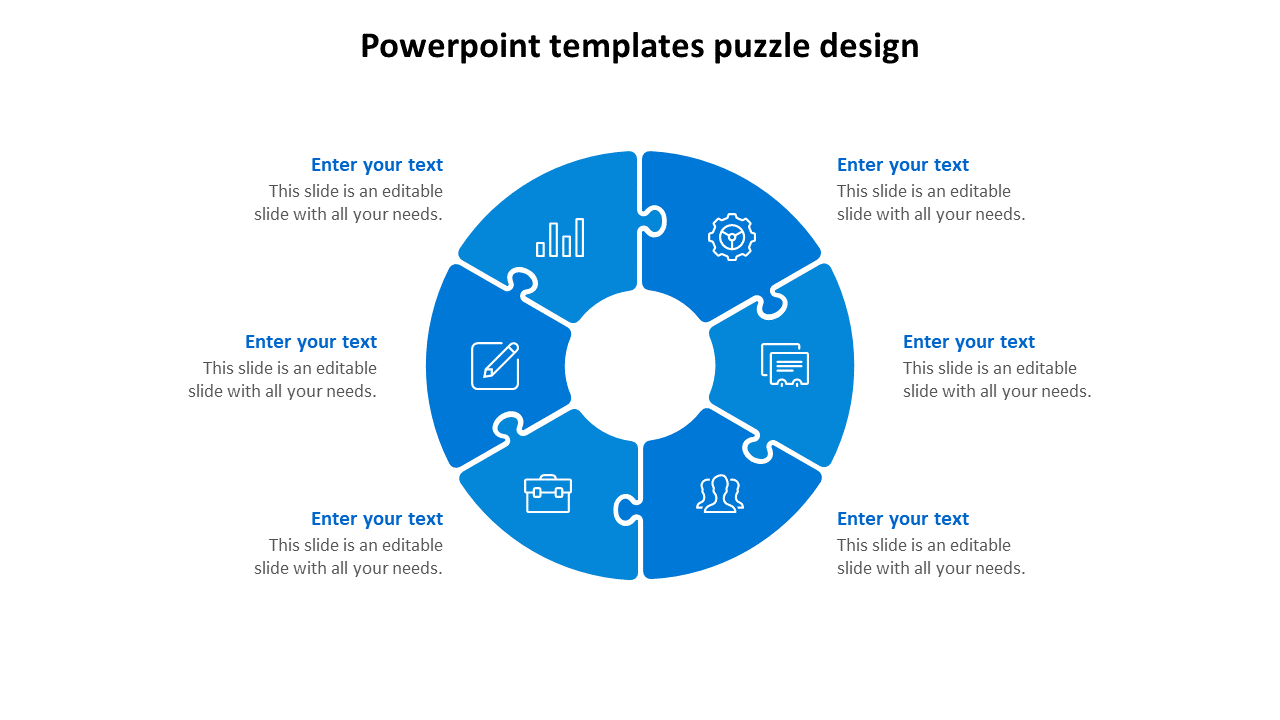 powerpoint templates puzzle design-6-blue